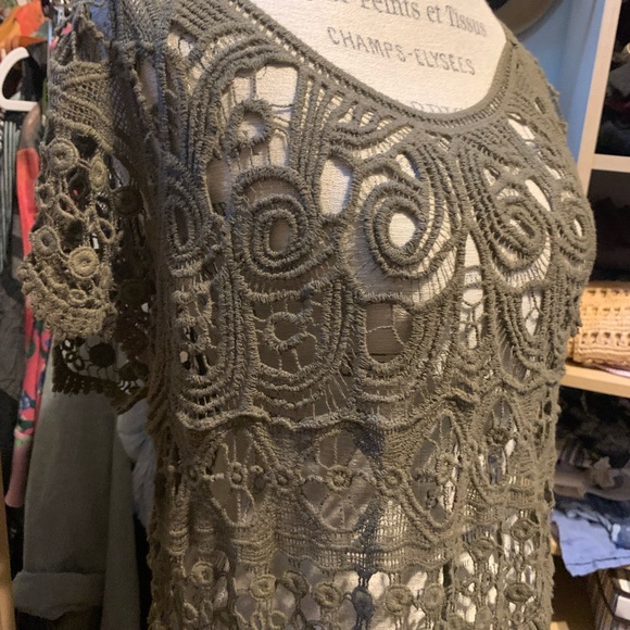Olive Green Lace Tunic #48 - Picture 2 of 5